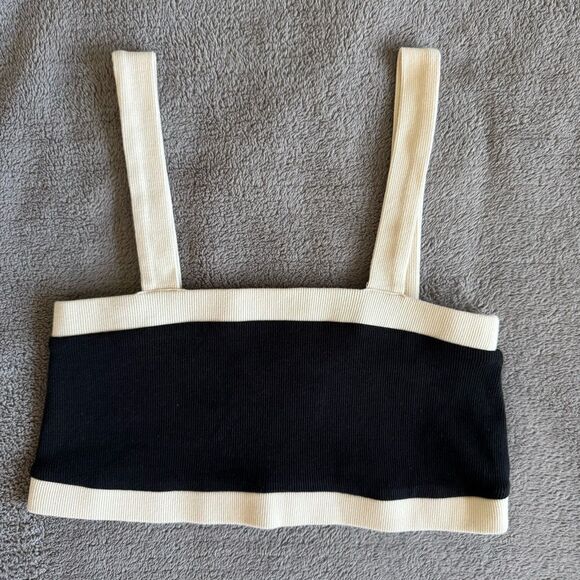 NWOT Red Carter Women's Black Colorblock Coverup Bandeau Top. Minimalist. - Picture 2 of 5